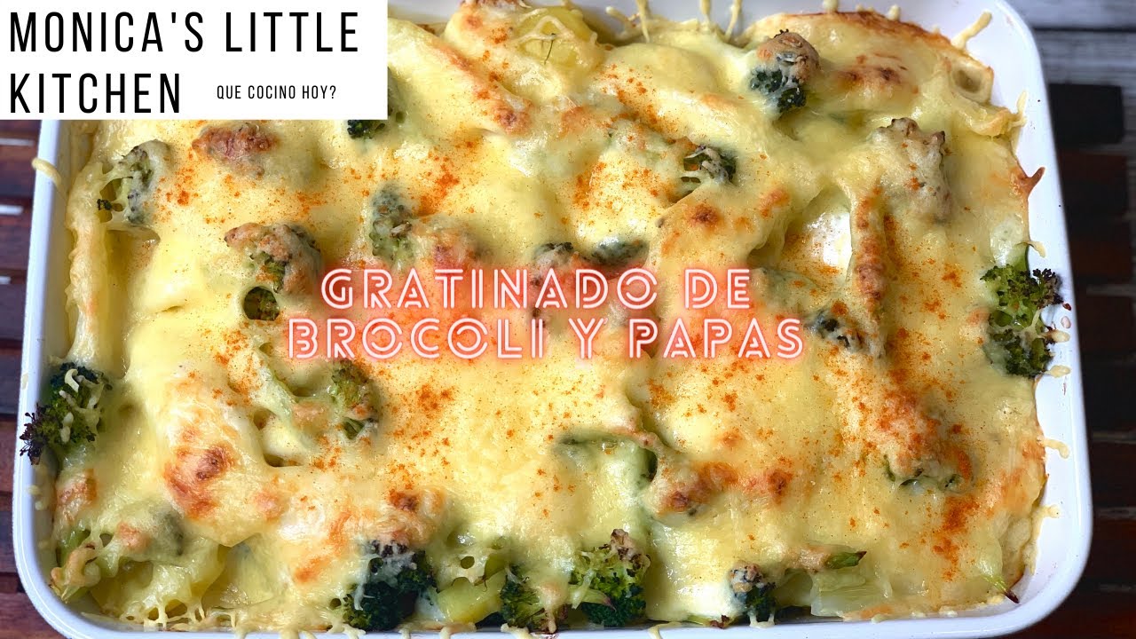 brócoli al horno con patatas y huevo