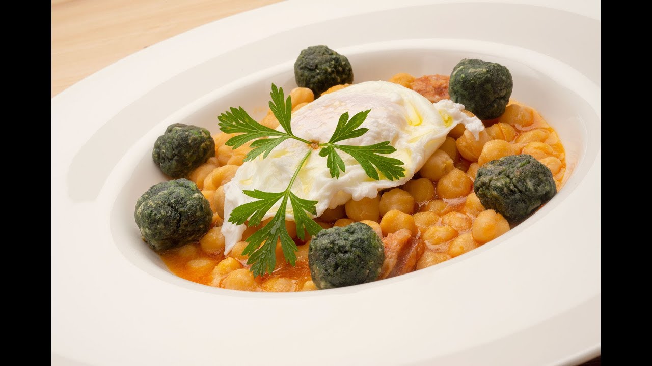 garbanzos de bote con espinacas arguiñano