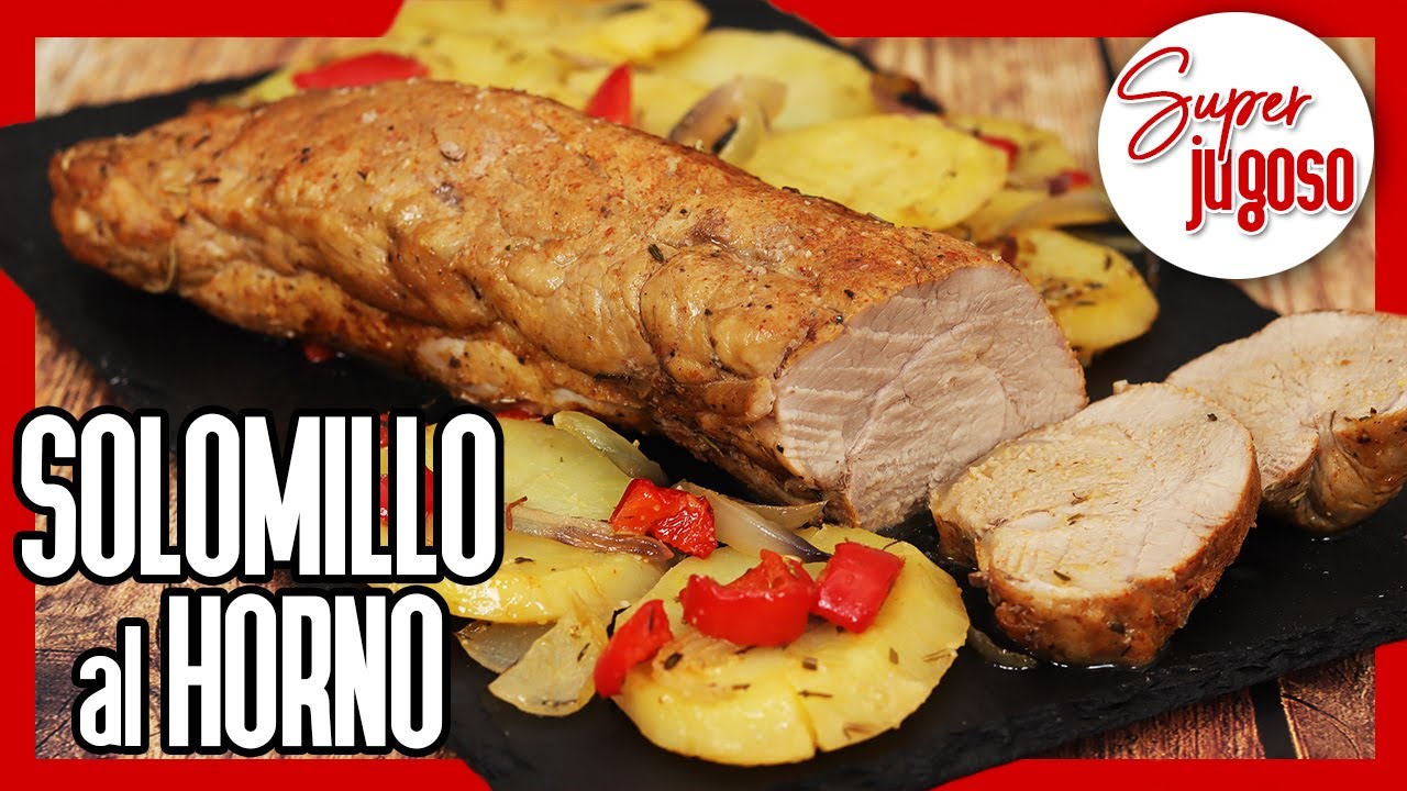 lomo de cerdo al horno jugoso con patatas