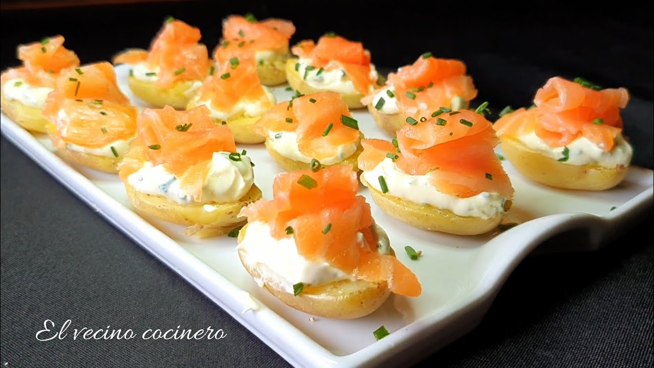 aperitivos con salmón ahumado