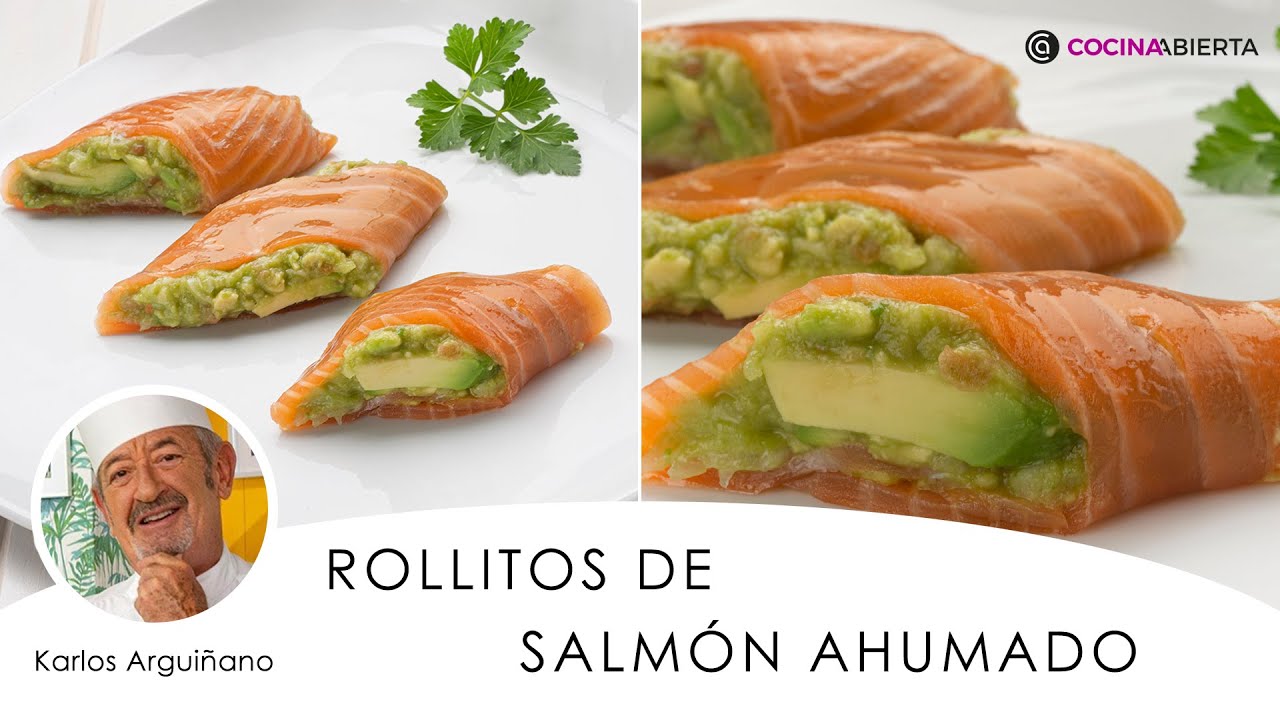 canapes de salmon ahumado y aguacate