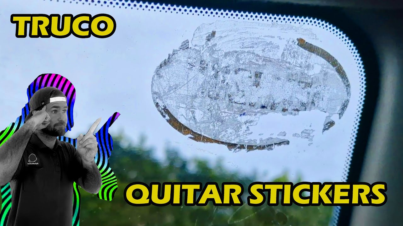 como quitar una pegatina de un cristal del coche
