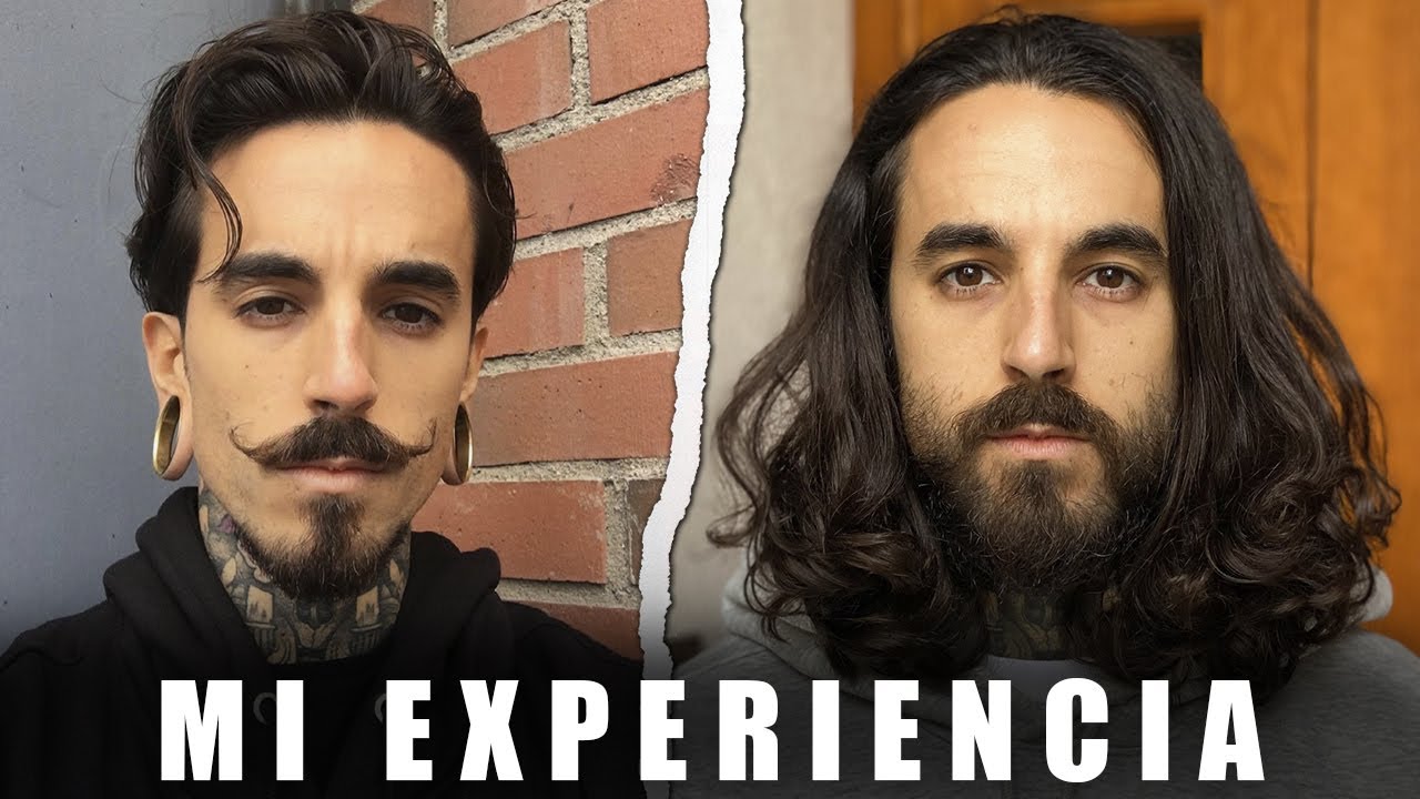 pelo largo lados rapados hombre