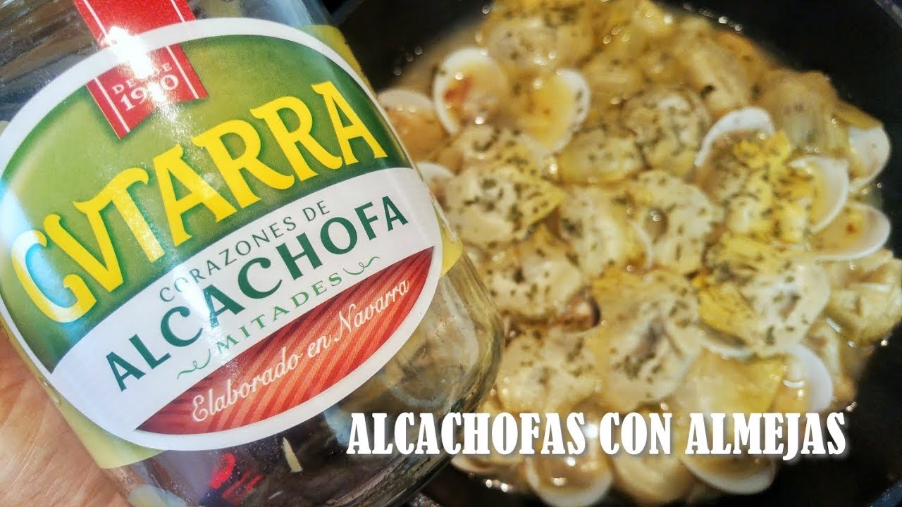 almejas con alcachofas de bote
