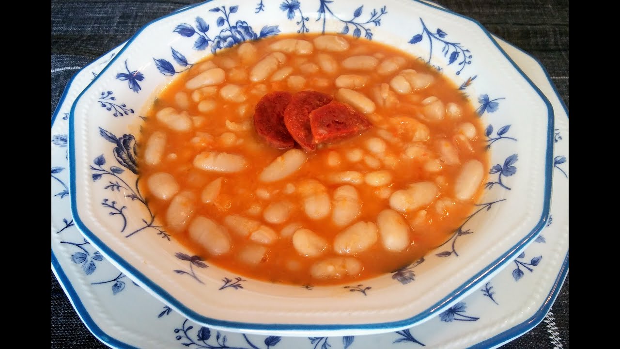 alubias con chorizo olla express