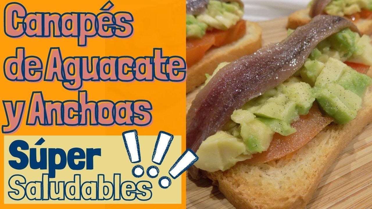 canapés con aguacate y anchoas