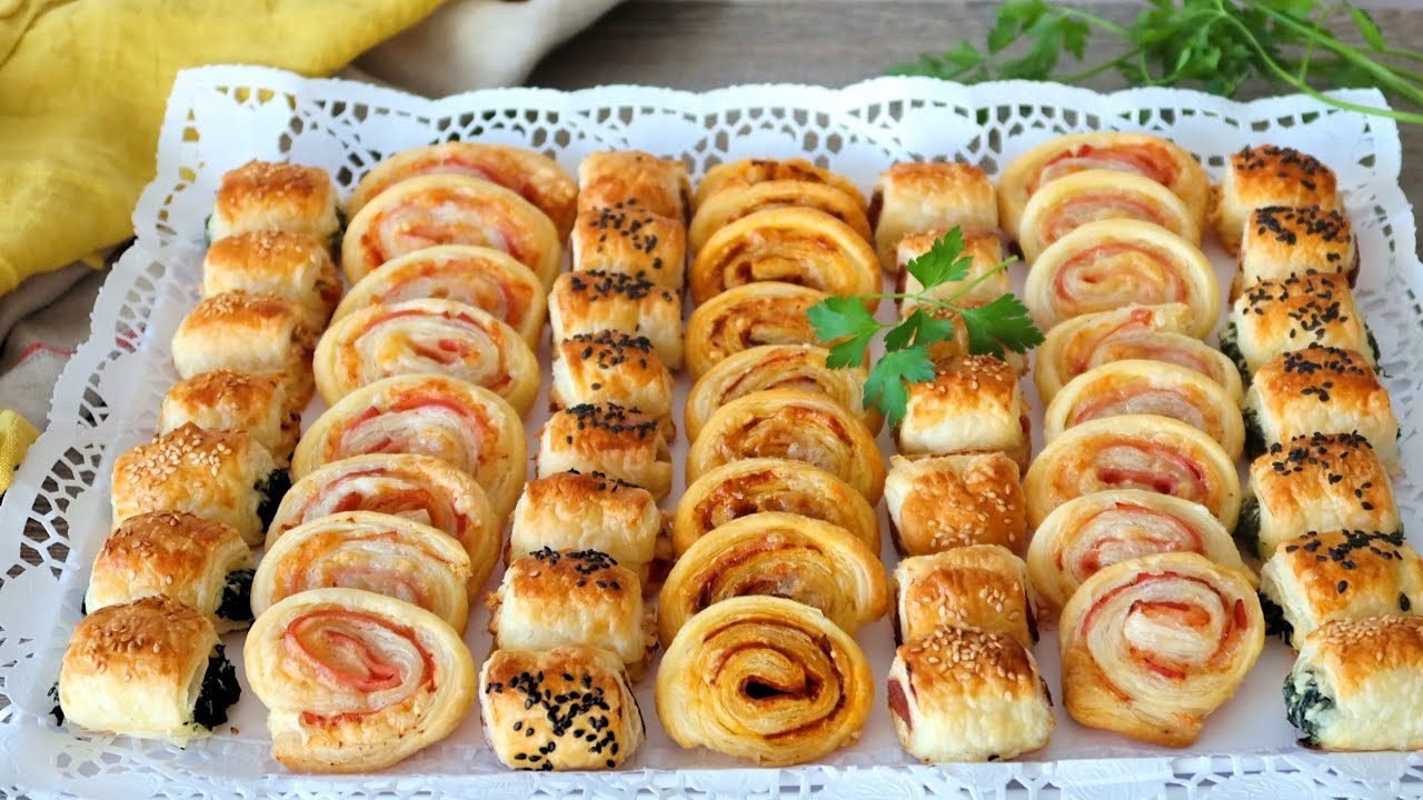 canapés con hojaldre salados