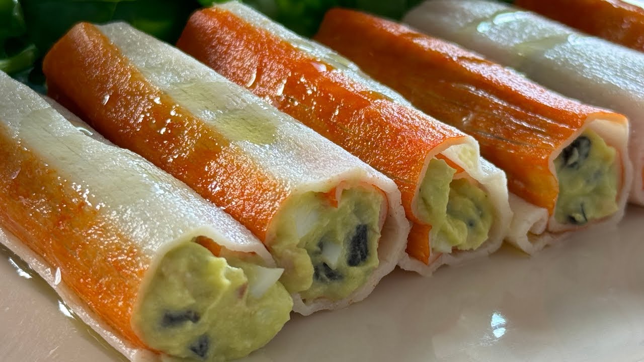 canelones fríos de atún y surimi
