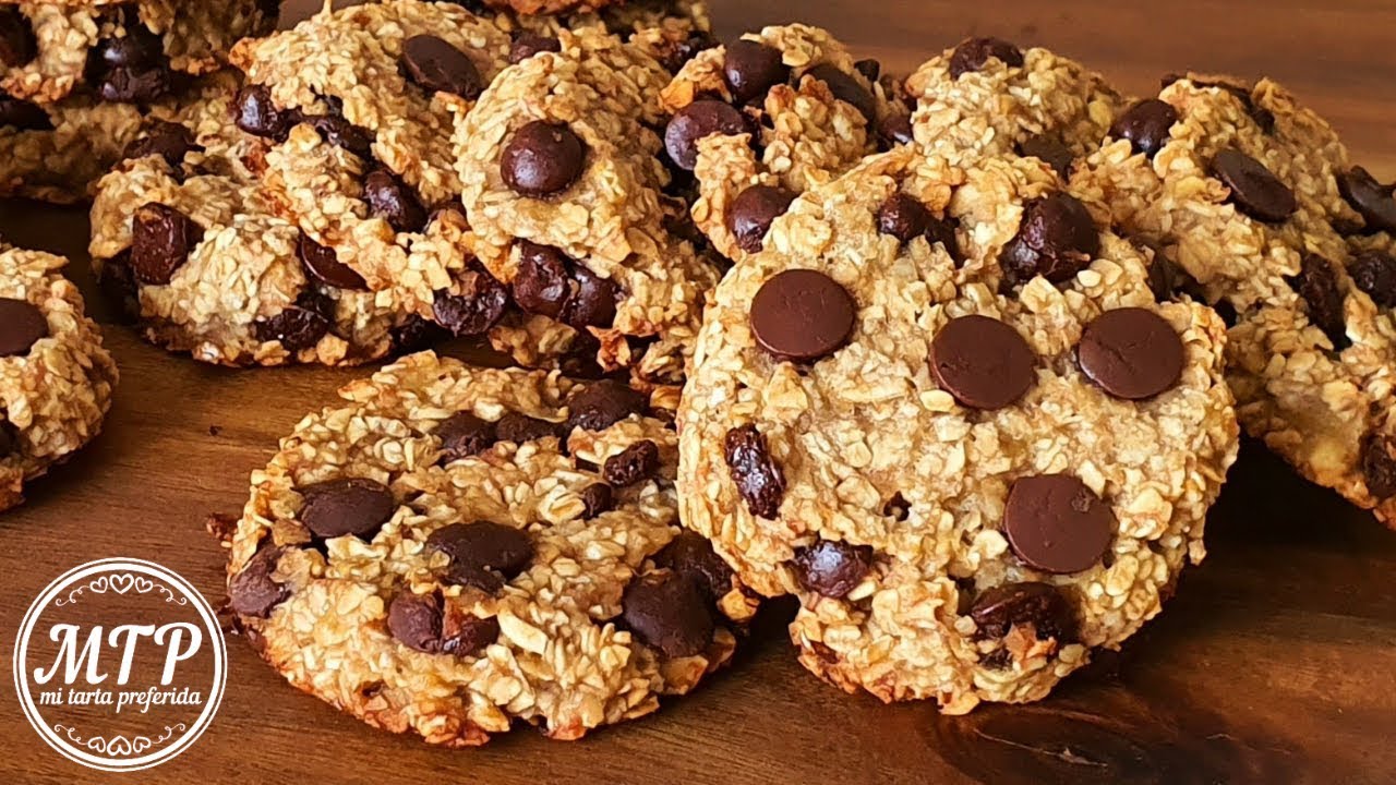 galletas avena plátano y chocolate