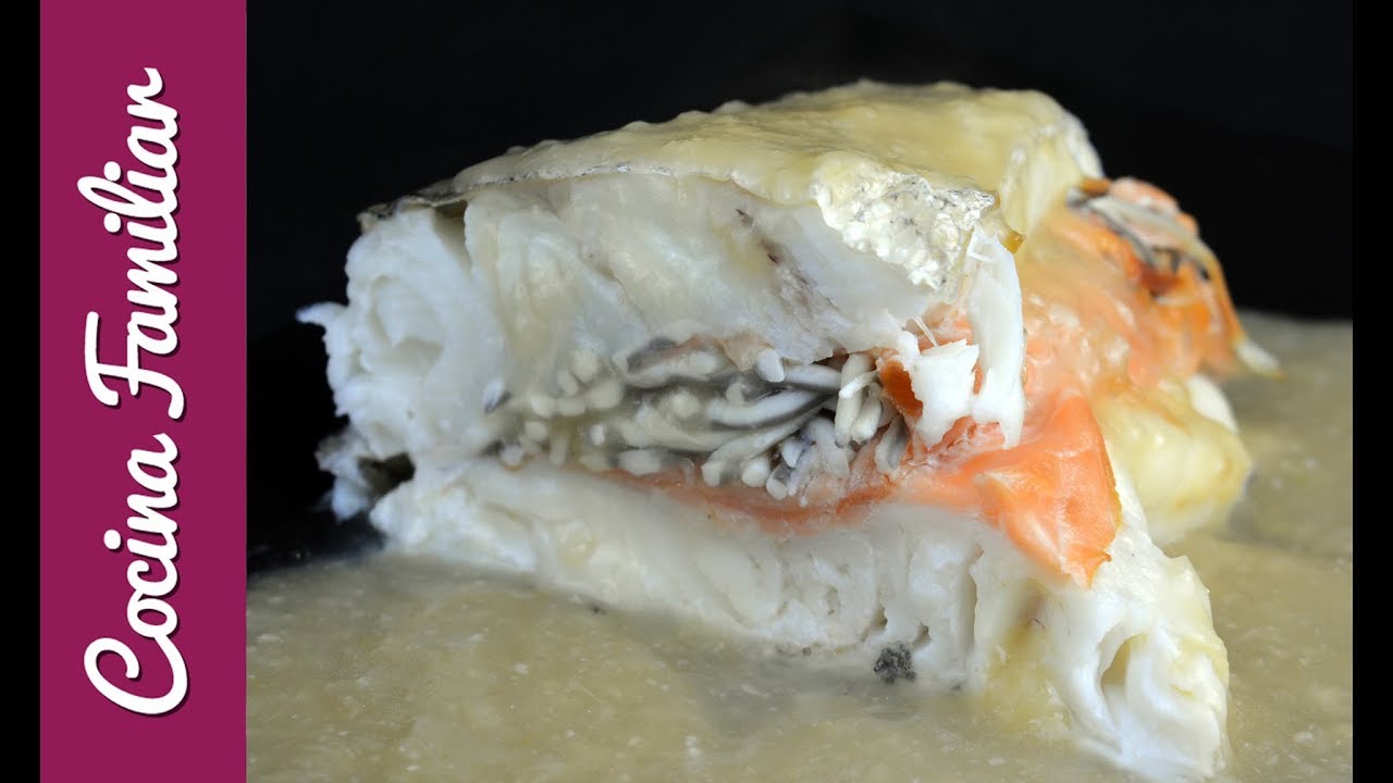 merluza rellena de gambas y salmon ahumado