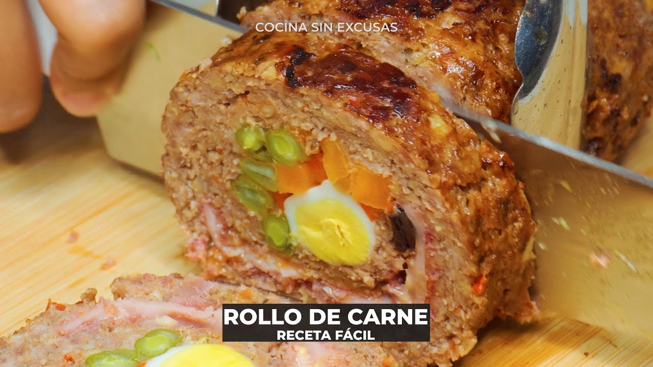 rollo de carne picada en cazuela