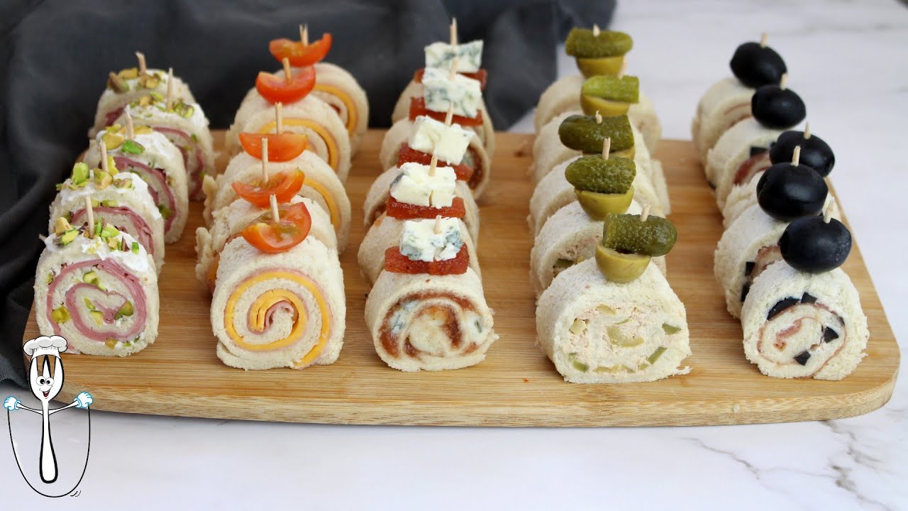 canapés enrollados con pan de molde