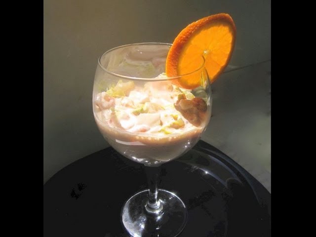 cóctel de gambas con manzana