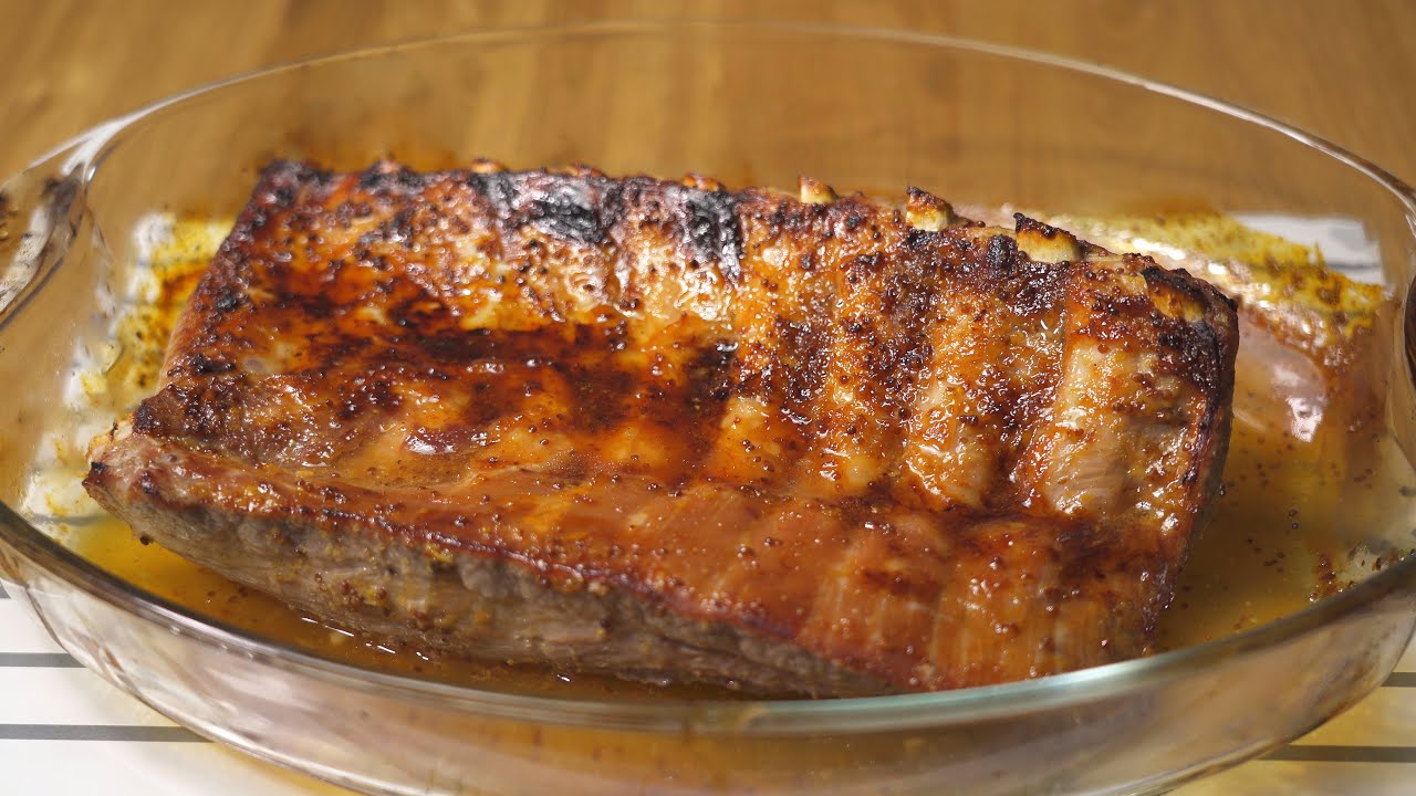 costillas al horno con patatas y miel