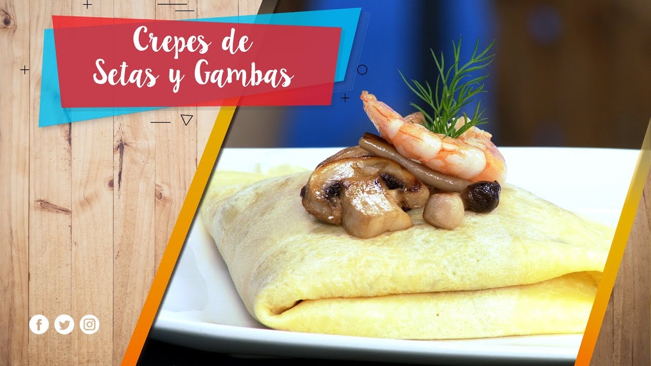 crepes de langostinos y setas
