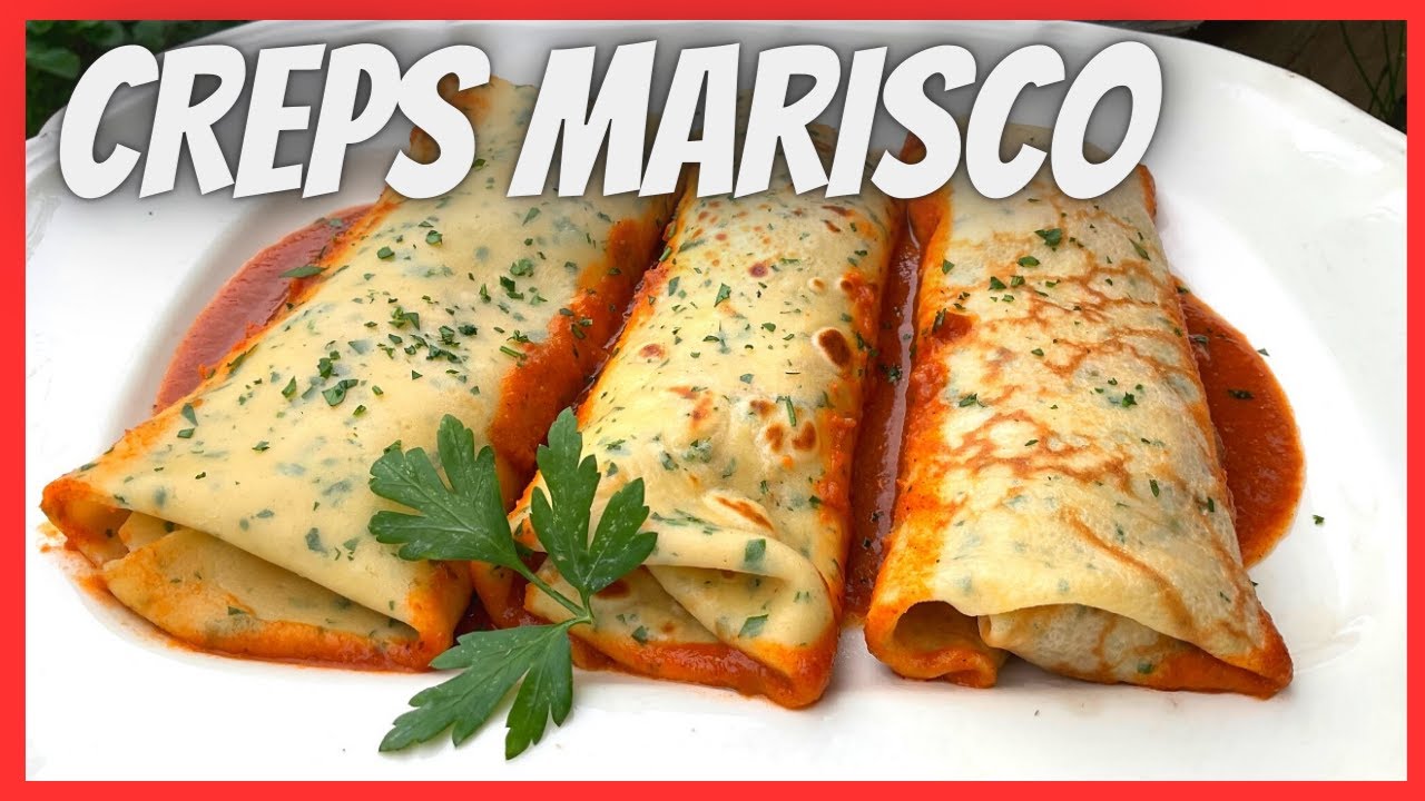 crepes rellenos de langostinos y setas