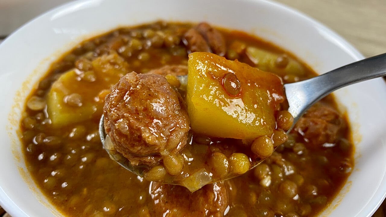 lentejas de bote con chorizo y patatas