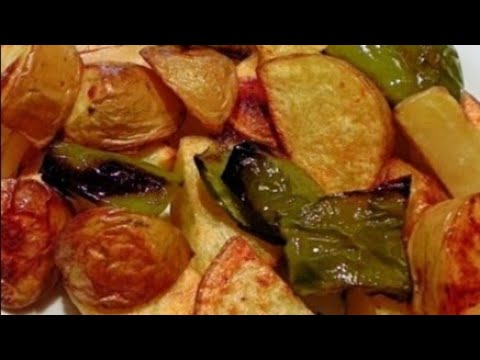 patatas y pimientos al horno