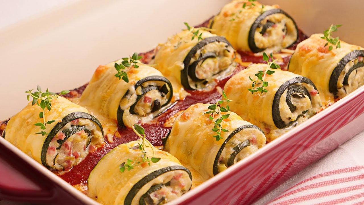 rollitos de calabacin rellenos de verduras